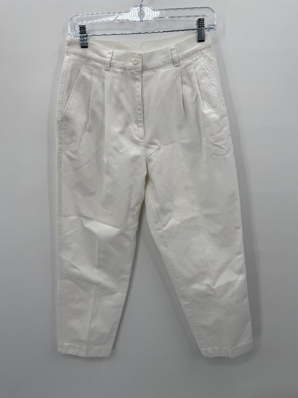 Vintage Lauren Ralph Lauren Pleated Trousers Womens 6P White Cotton Chino Pants